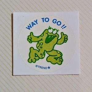 10/$25 Spearmint "Way To Go" Scratch & Sniff Retro Reward Sticker